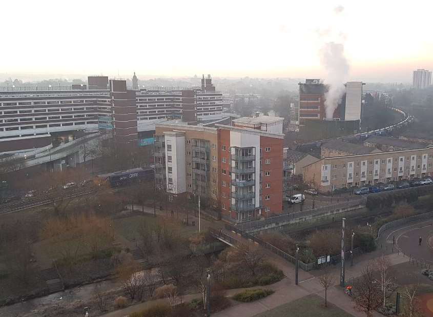 The derailed train in Lewisham. Photo by @ChrisO_Wiki on Twitter.