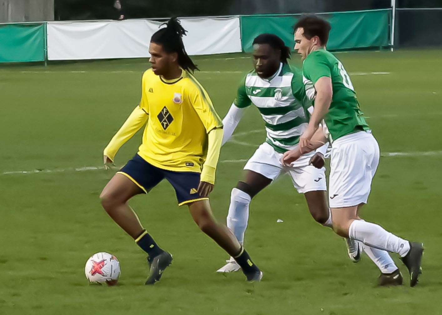 Midfielder Jabari Christmas on the ball for Whitstable. Picture: Les Biggs