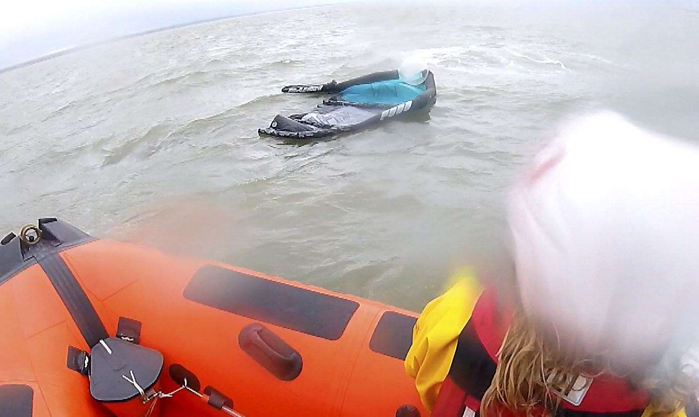 The kitesurfer has been praised for his preparedness. Pic: Whitstable RNLI