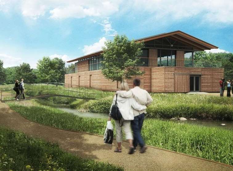 A CGI of the sports hub in the proposed development for Herne Bay Golf Club by Quinn Estates