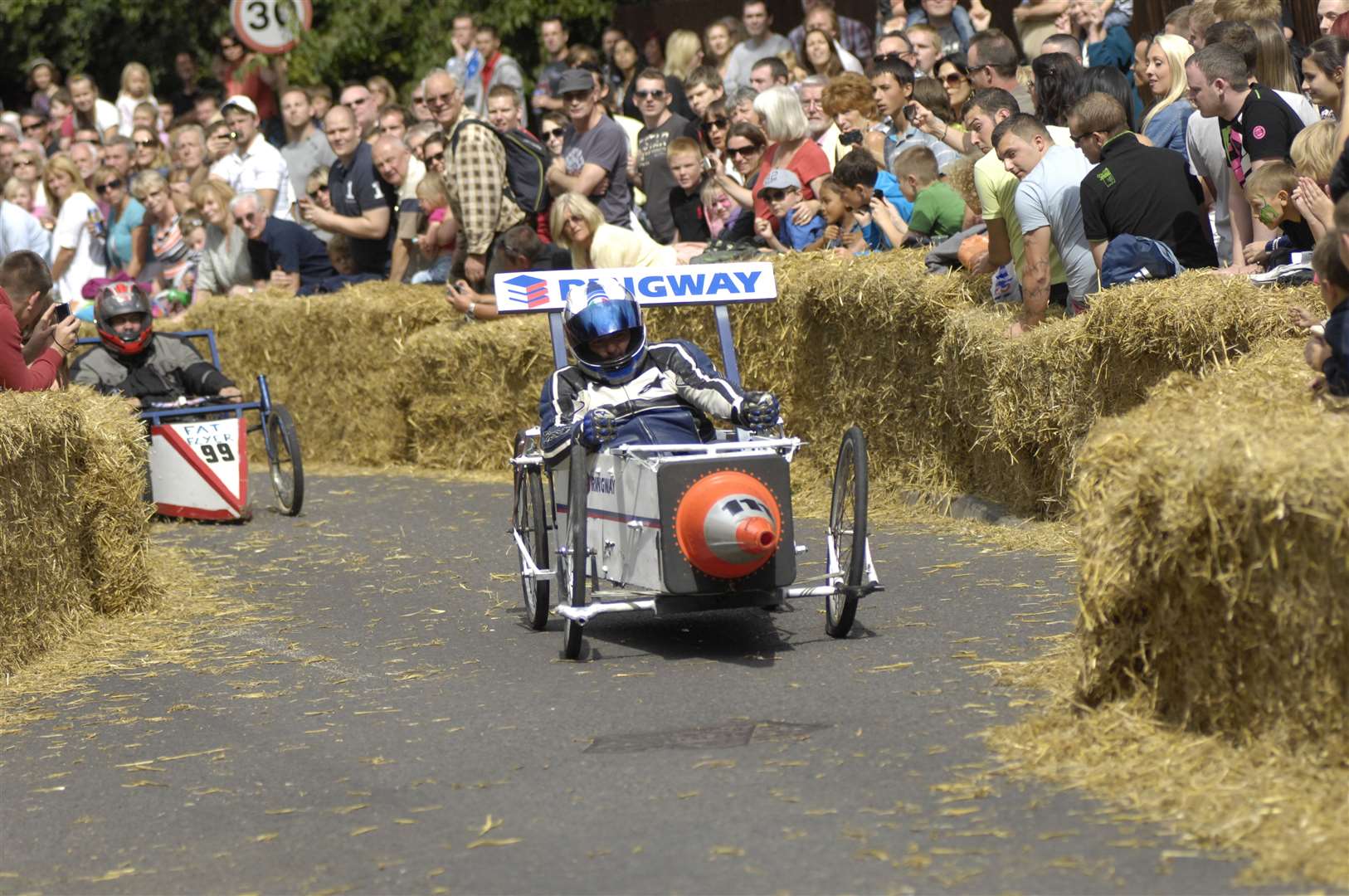 This rocket-powered contraption hit the slopes. Picture : Gary Browne