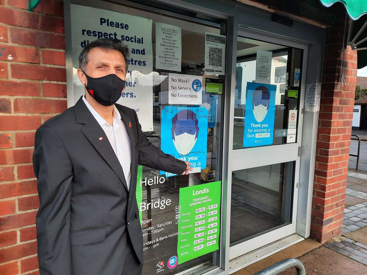 Bridgeway Stores owner Ranjit Dhaliwal outside his shop near Canterbury