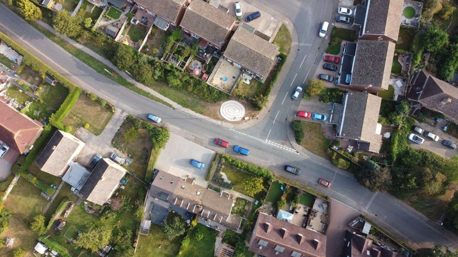 The vilage of Boughton-under-Blean, near Faversham, pictured from above. Picture: Wayne Bruce