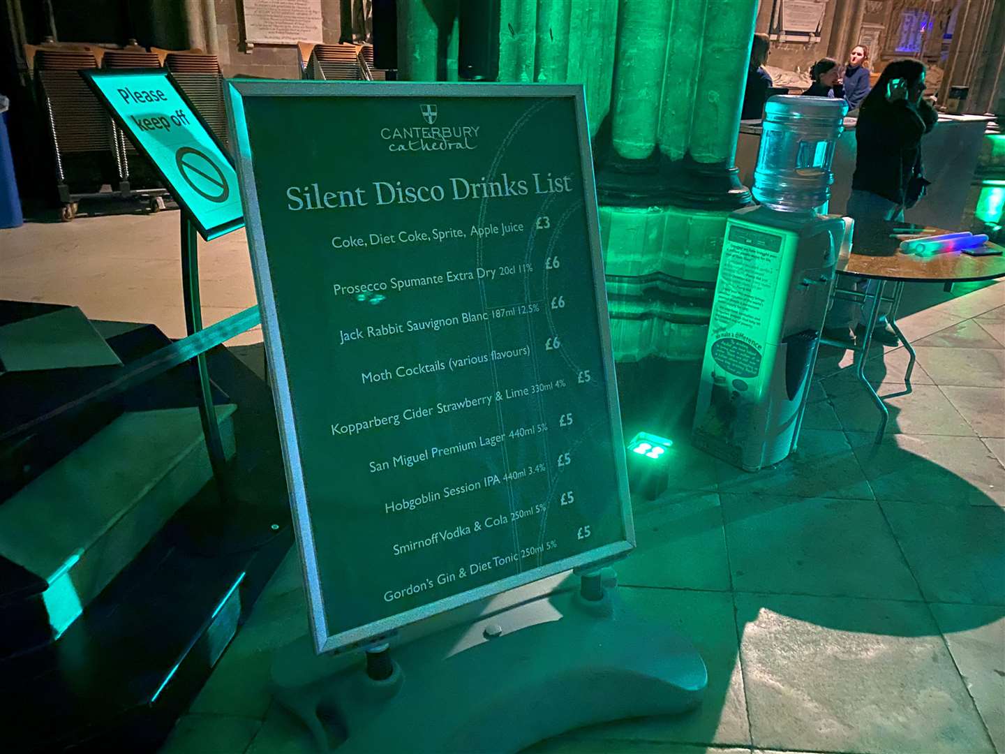 The silent disco drinks list