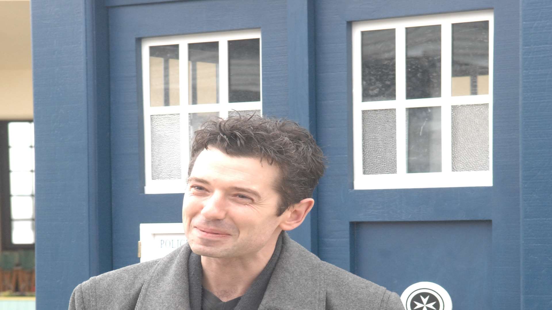 Jason Onion and his Tardis at the Herne Bay Bandstand