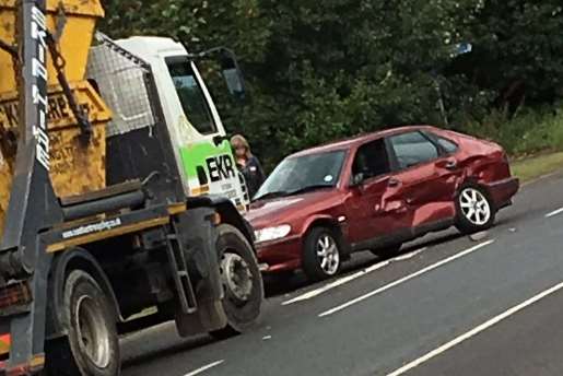 A red Saab was involved in the crash. Picture Ryan Beake.