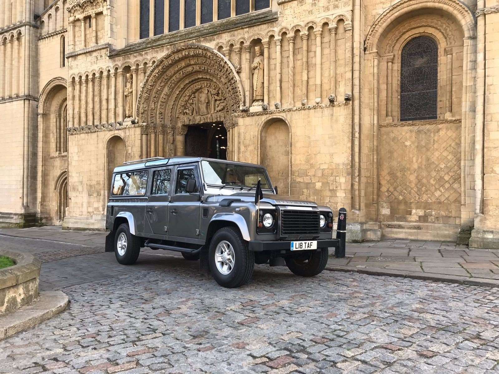 The special Land Rover hearse