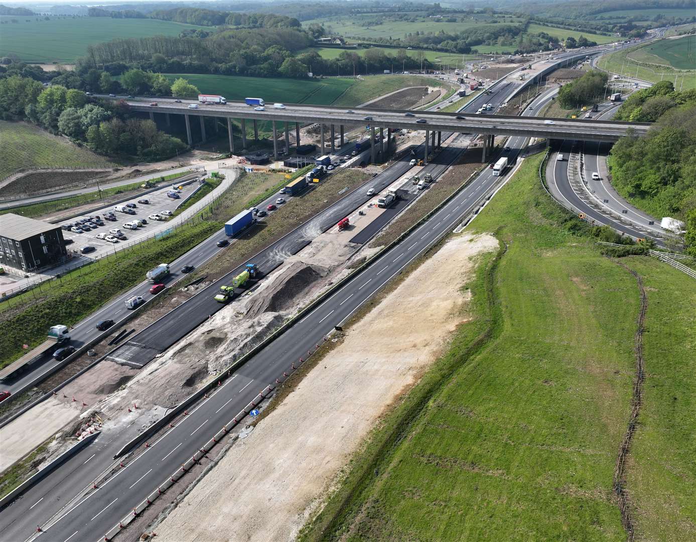 Progress on the multi-million-pound Stockbury Flyover in May 2024. Picture: Phil Drew