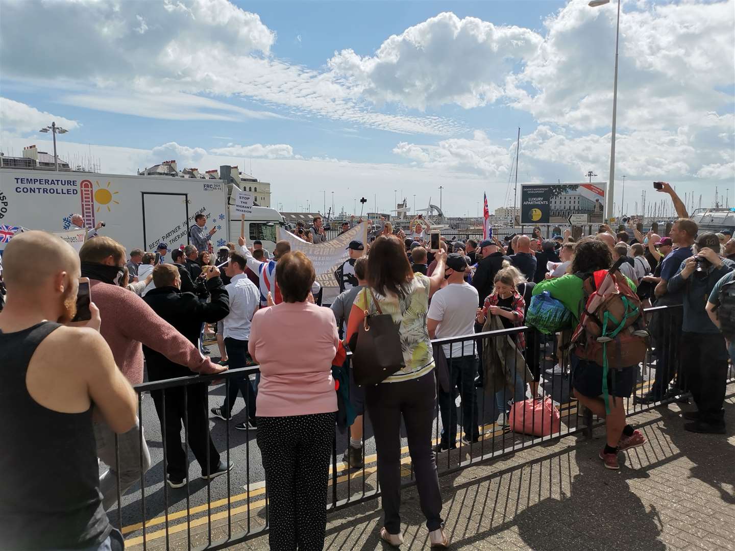 People line the streets during the march. Picture: Oliver Kemp