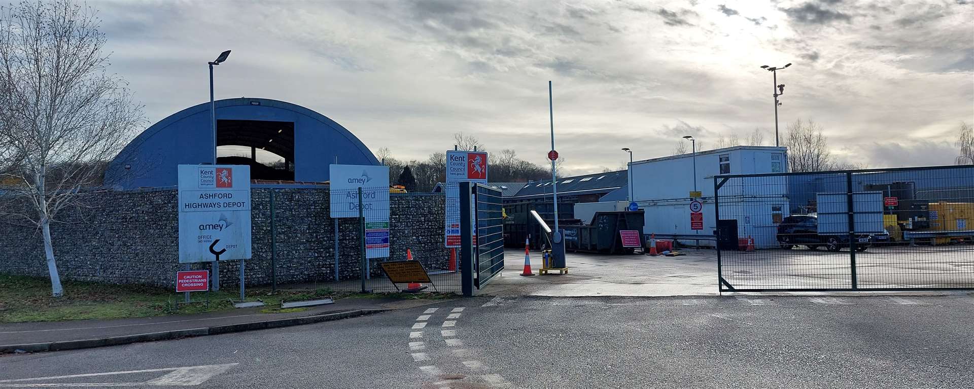 A depot is next to the offices