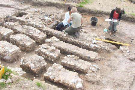 The archaeological dig at the theatre site in Faversham