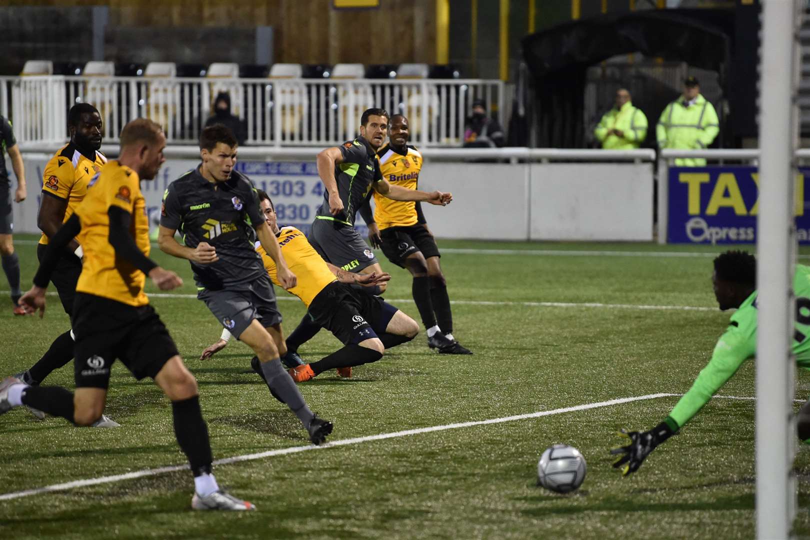 Tom Bonner's opening goal as Charlie Sheringham watches on Picture: Keith Gillard