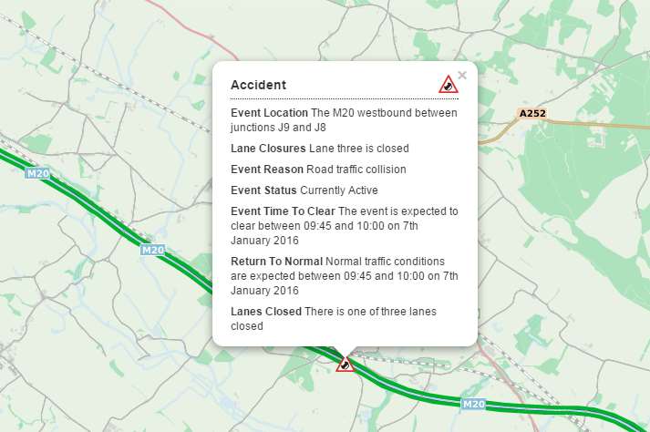 Information provided by Traffic England www.trafficengland.com