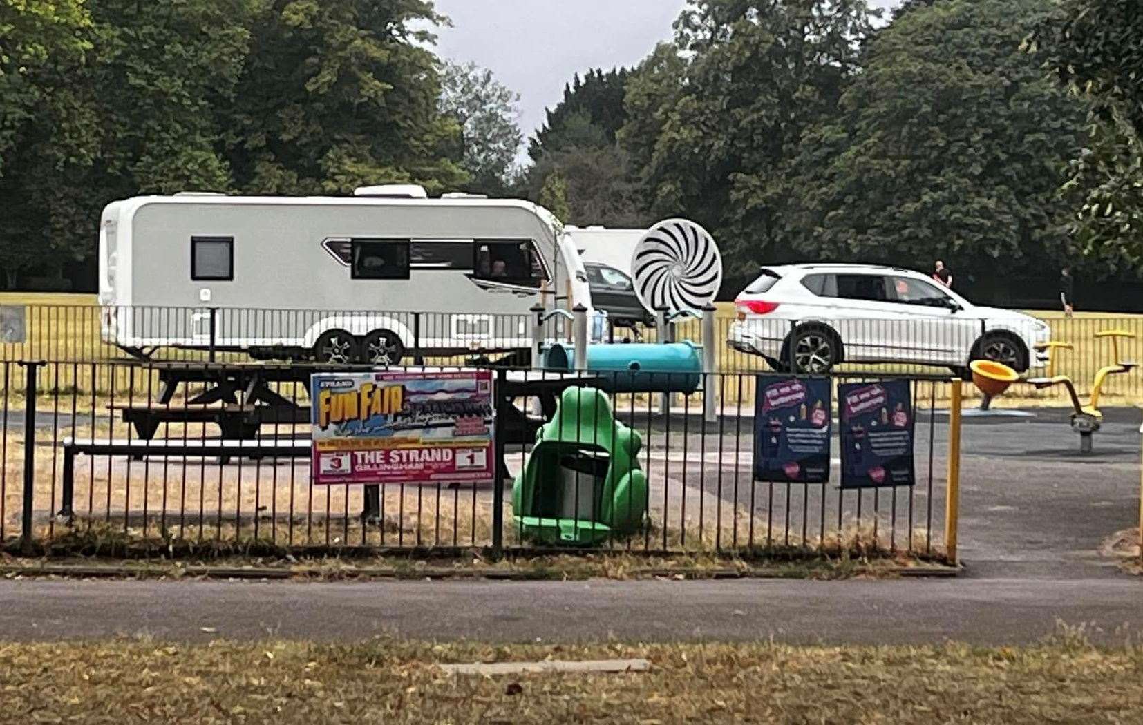 Travellers have been spotted on Gillingham Park field, near Park Avenue. Picture: Steve Morris