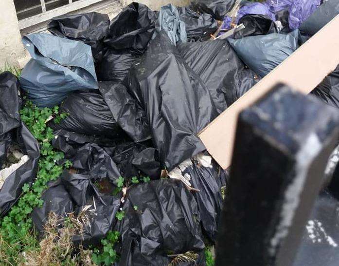 Rubbishe piled up outside a property in High Street, Dover. Picture: Augusta Pearson, AFMID