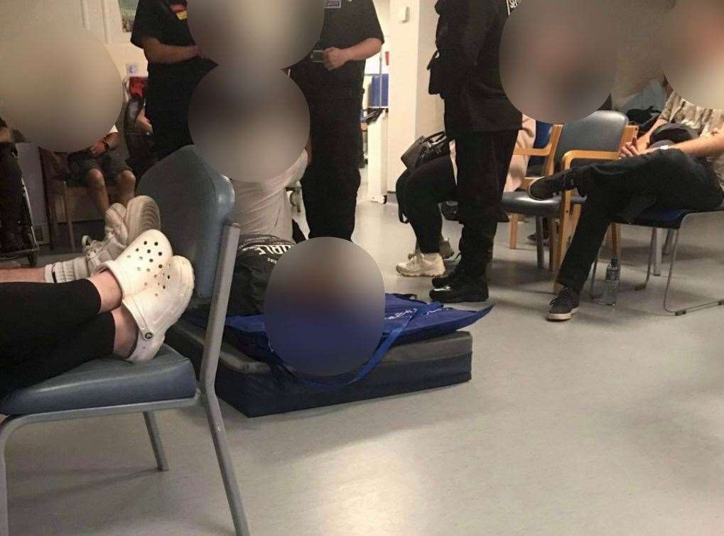 A patient convinced his friend to bring him a mattress to lay on after becoming frustrated with delays at the William Harvey Hospital in Ashford