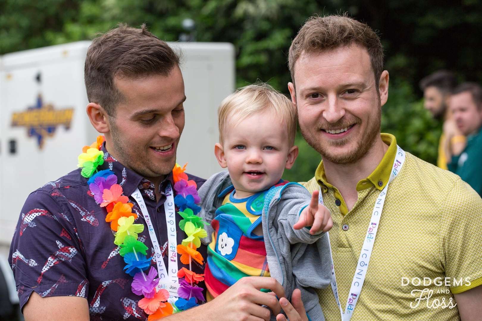 Council leader Ben Fitter-Harding with husband Jonathan and one of their two sons