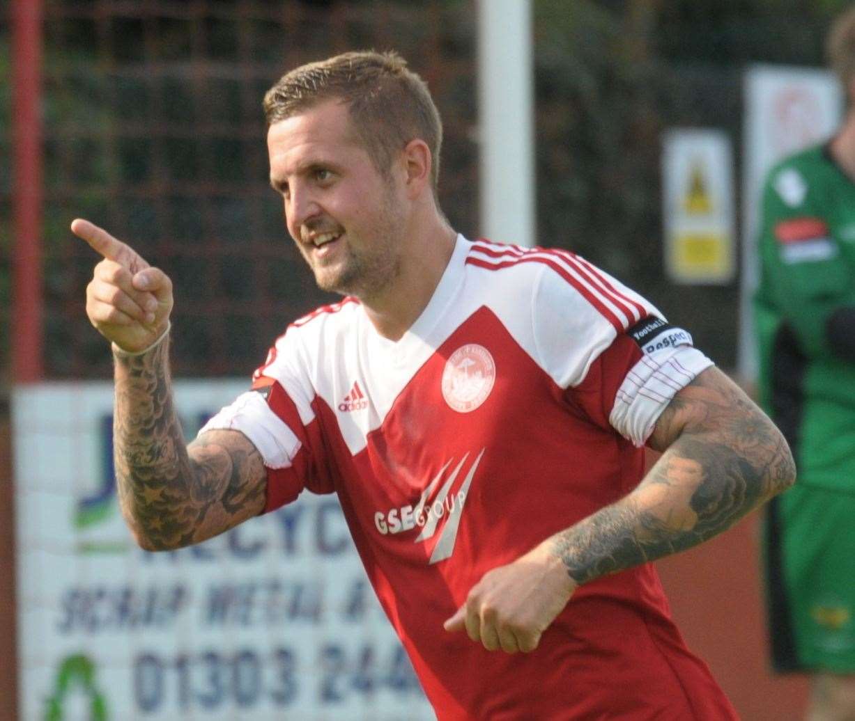 Lydd Town striker Kenny Pogue. Picture: Brian Green