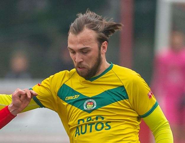 Ashford United striker Luke Burdon Picture: Ian Scammell