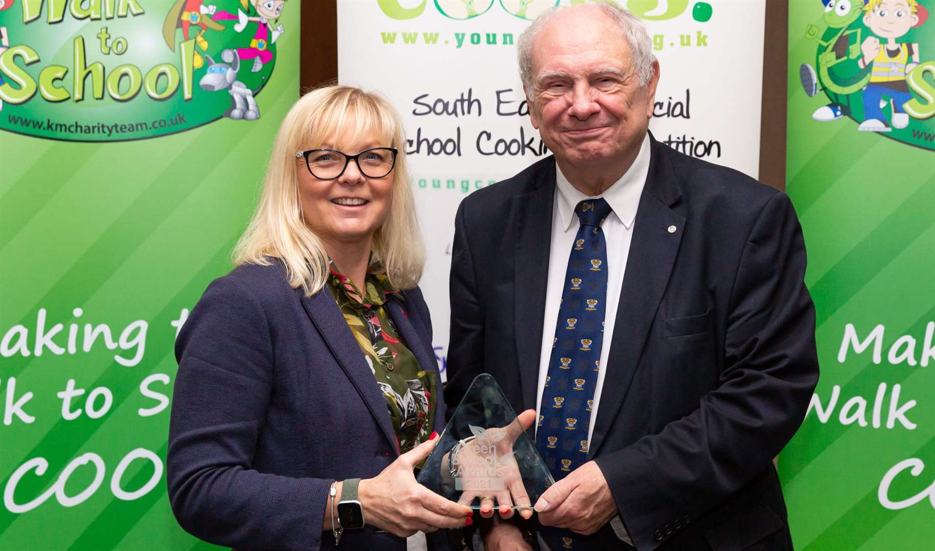 Clean Air for All Champion Katie Martin, AP Academy, Medway, receives the award from Cllr David Blake, Medway Council Picture: Countrywide Photographic