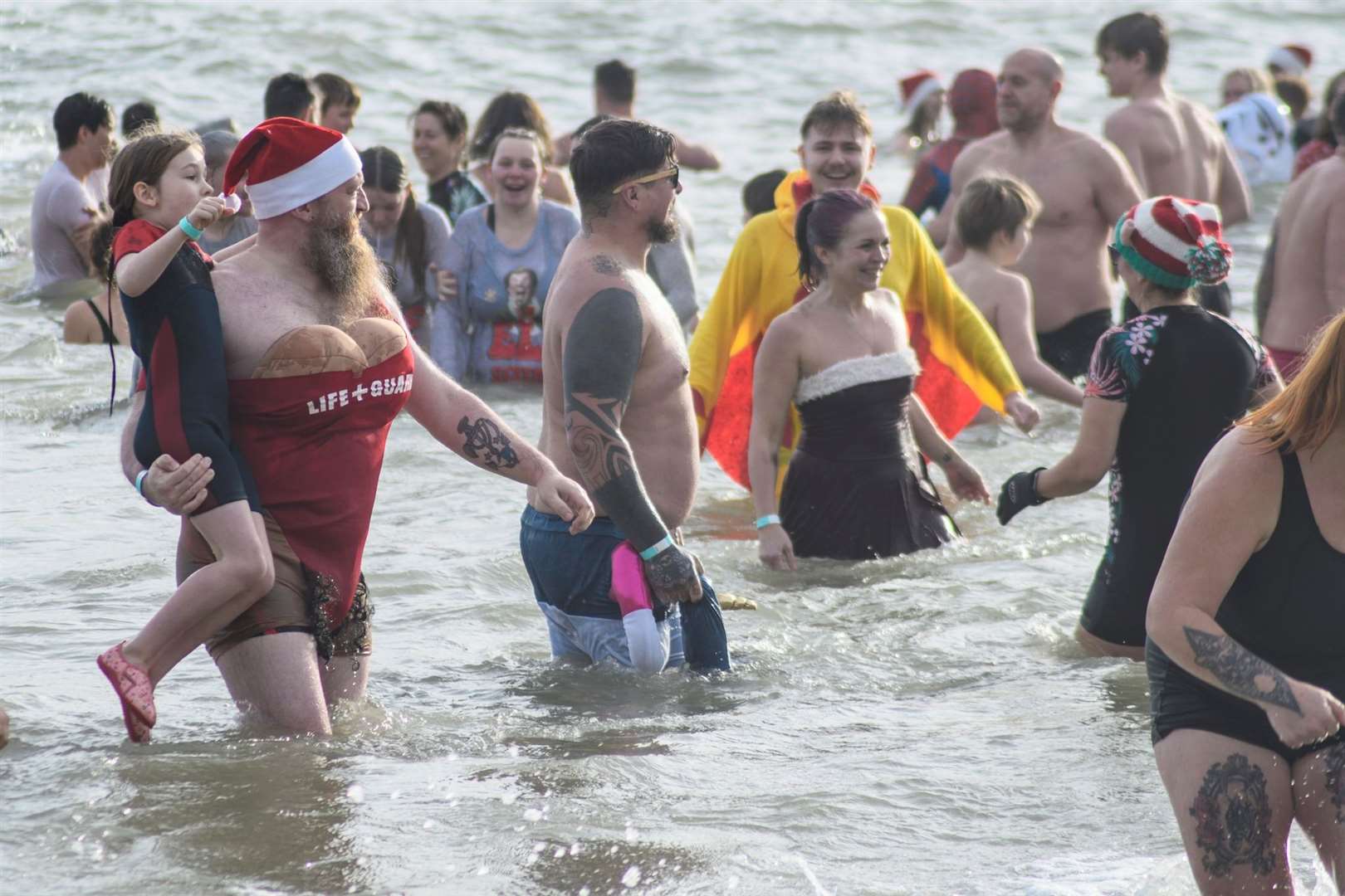 A Baywatch lifeguard more used to Californian temperatures was not fazed by the Kentish climes in Folkestone. Picture: Shaun Ranger/Folkestone, Hythe and District Lions Club