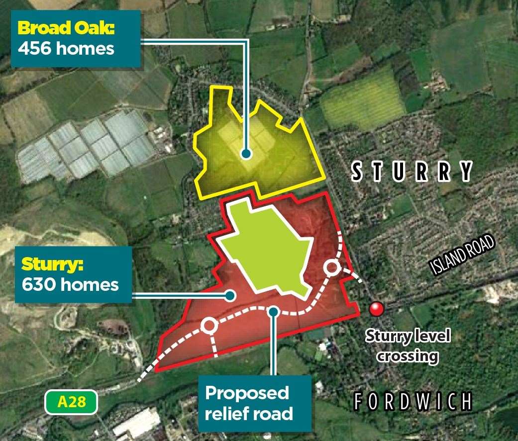 Where the relief road is due to be built - linking Sturry Hill with Sturry Road