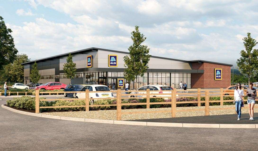 An artist’s impression of the Aldi store on Waterbrook Park. Picture: Aldi