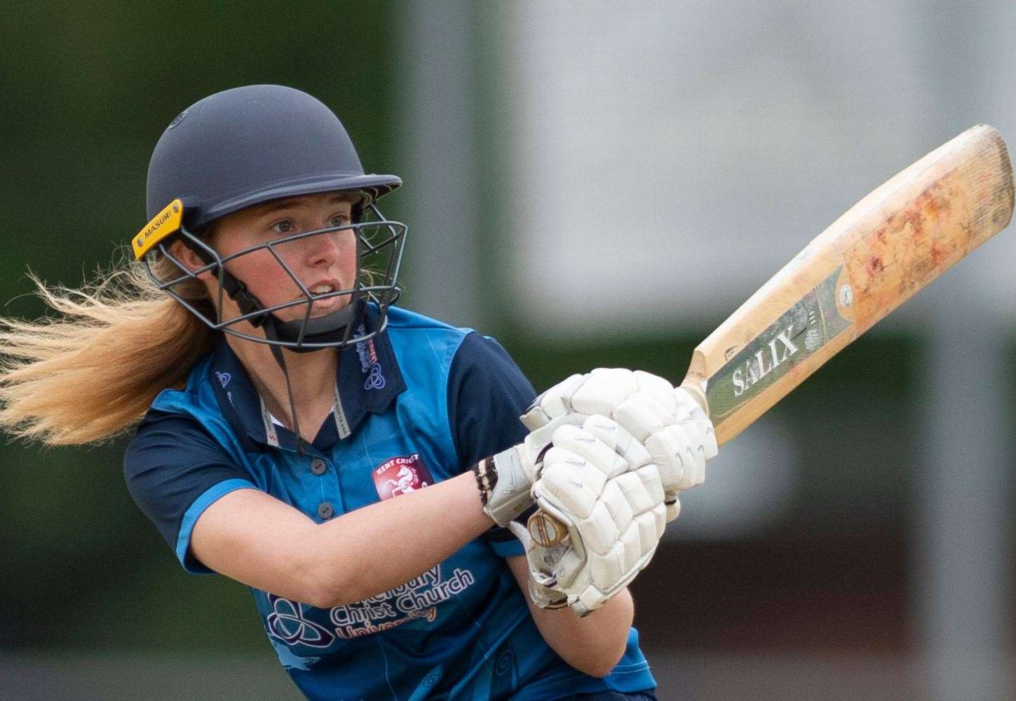 Chelsey Rowson bats for Kent against Hampshire. Photo by: Ady Kerry