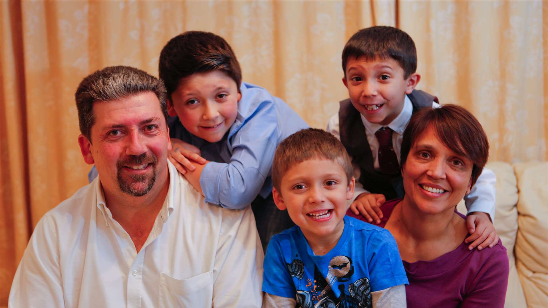 Sarah and Paul Cohen with sons Matthew, 10, Alex, 7, and Oliver, 5, who took part in Boughton Monchelsea village panto in memory of their half sister Charlotte Craggs who died in October at Demelza House