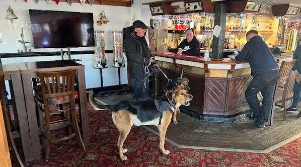 Once they’d got their leads on Harry and Hunter made it very clear they were ready to start their walk