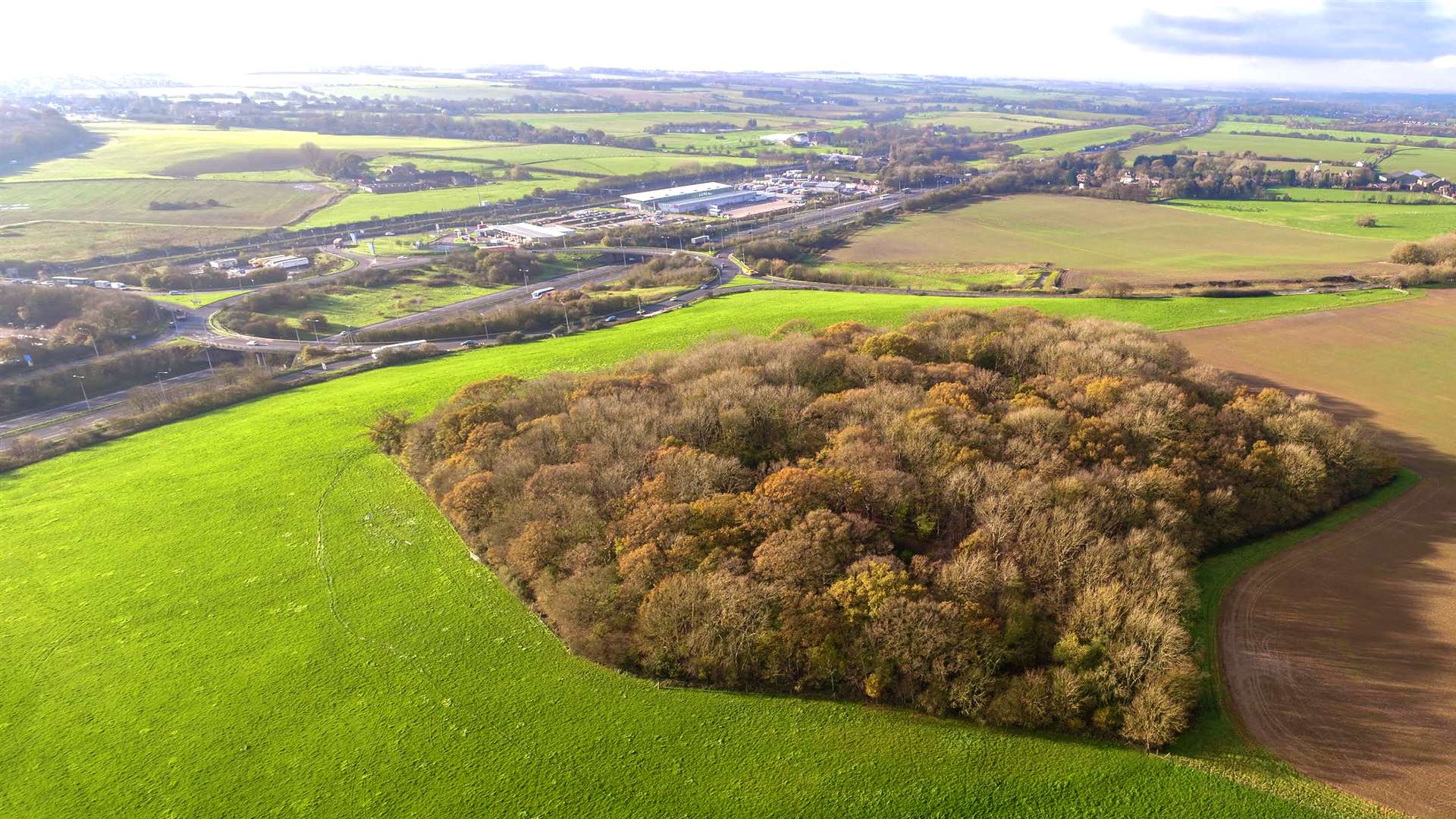 Highway England's proposed site for the lorry park, near junction 11 on the M20. Picture: Simon Burchett