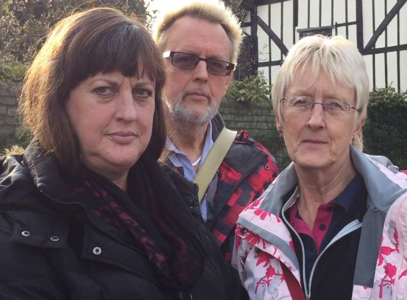 Ann Brown, Mark Thompson and Sue Ealding, Edna Thompson's children.