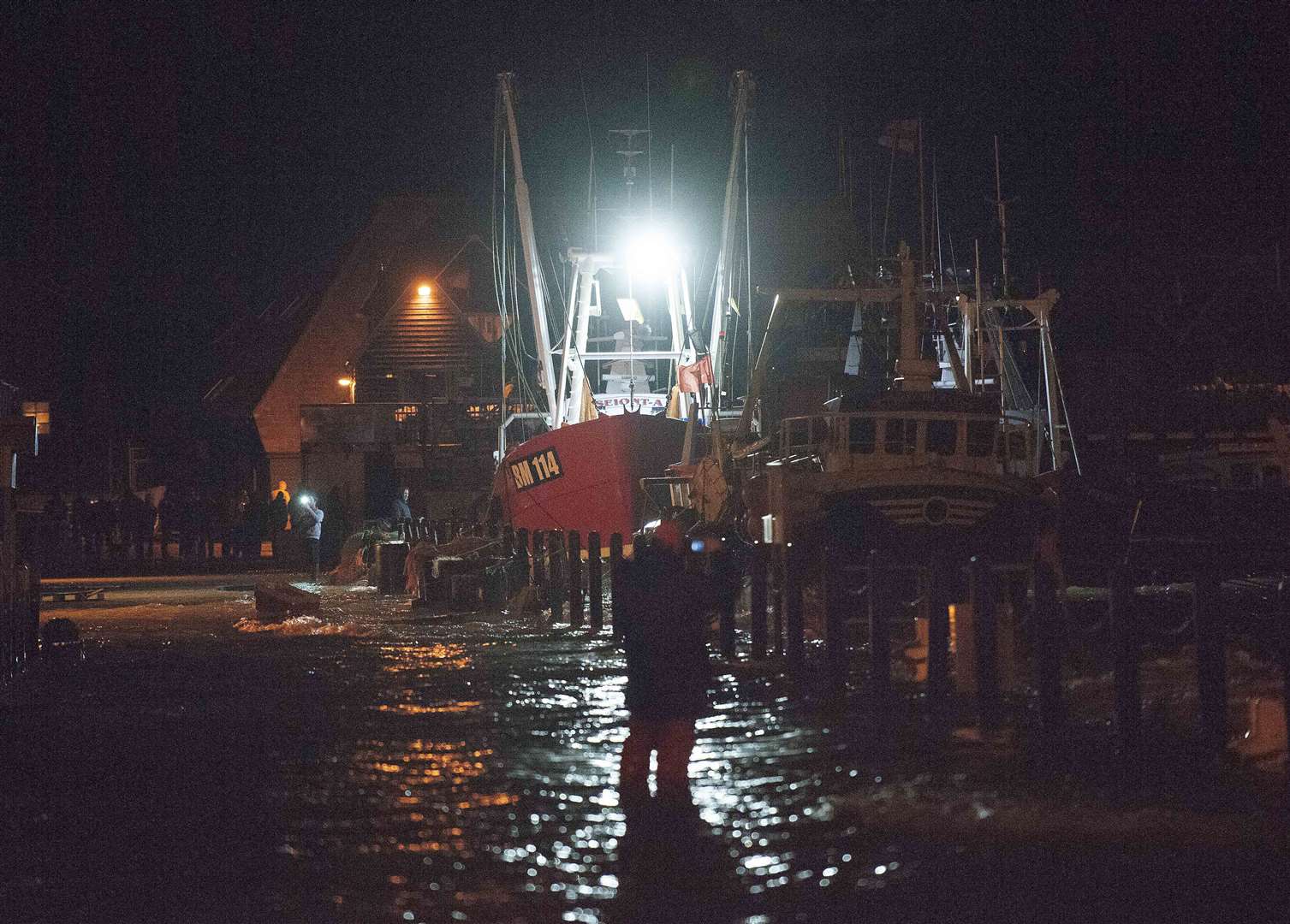 High tides swept over Whitstable Harbour in 2013. Picture: Barry Goodwin