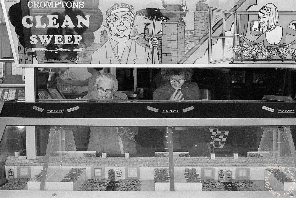 Two elderly women enjoy a game of Clean Sweep. Copyright: George Wilson