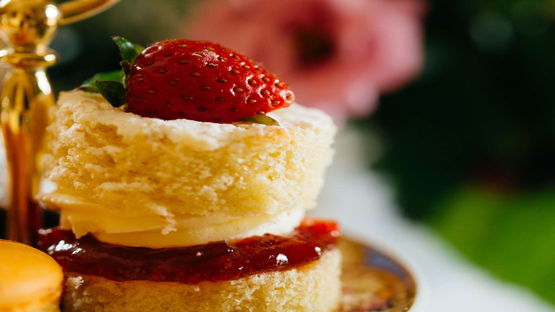 Scones for a cream tea at Leeds Castle, near Maidstone