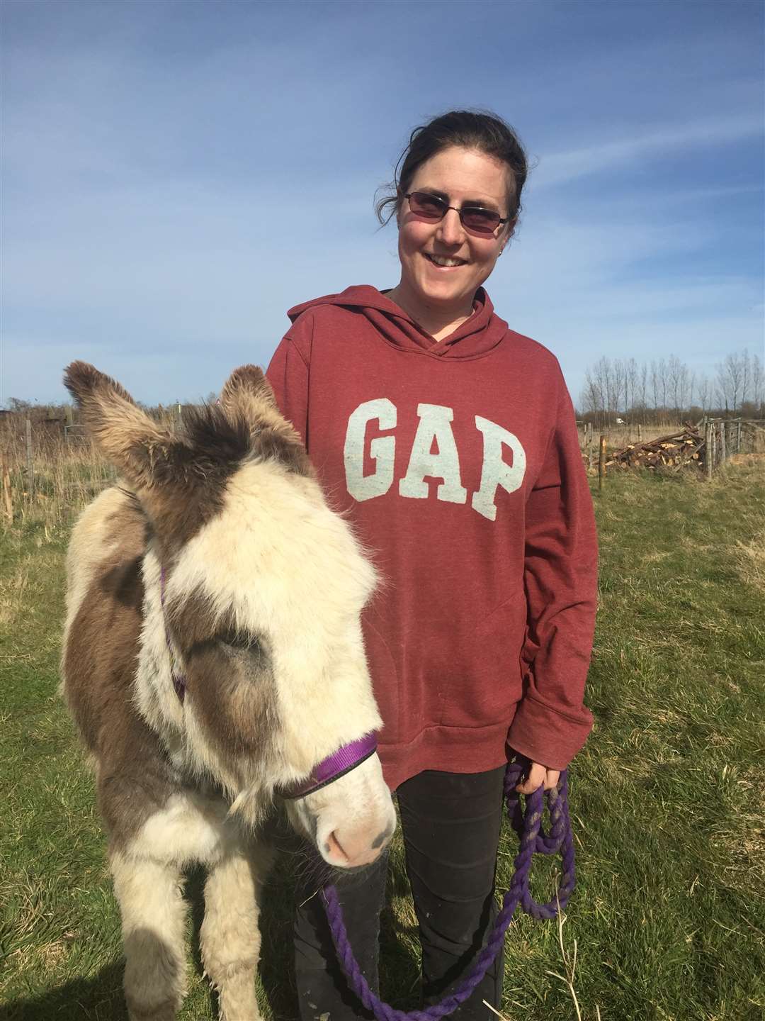 Charity Weatherall with her donkey Friday