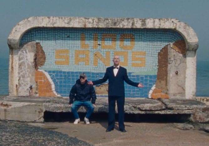 Chris Lowe and Neil Tennant at the Lido in Cliftonville. Picture: Nowness