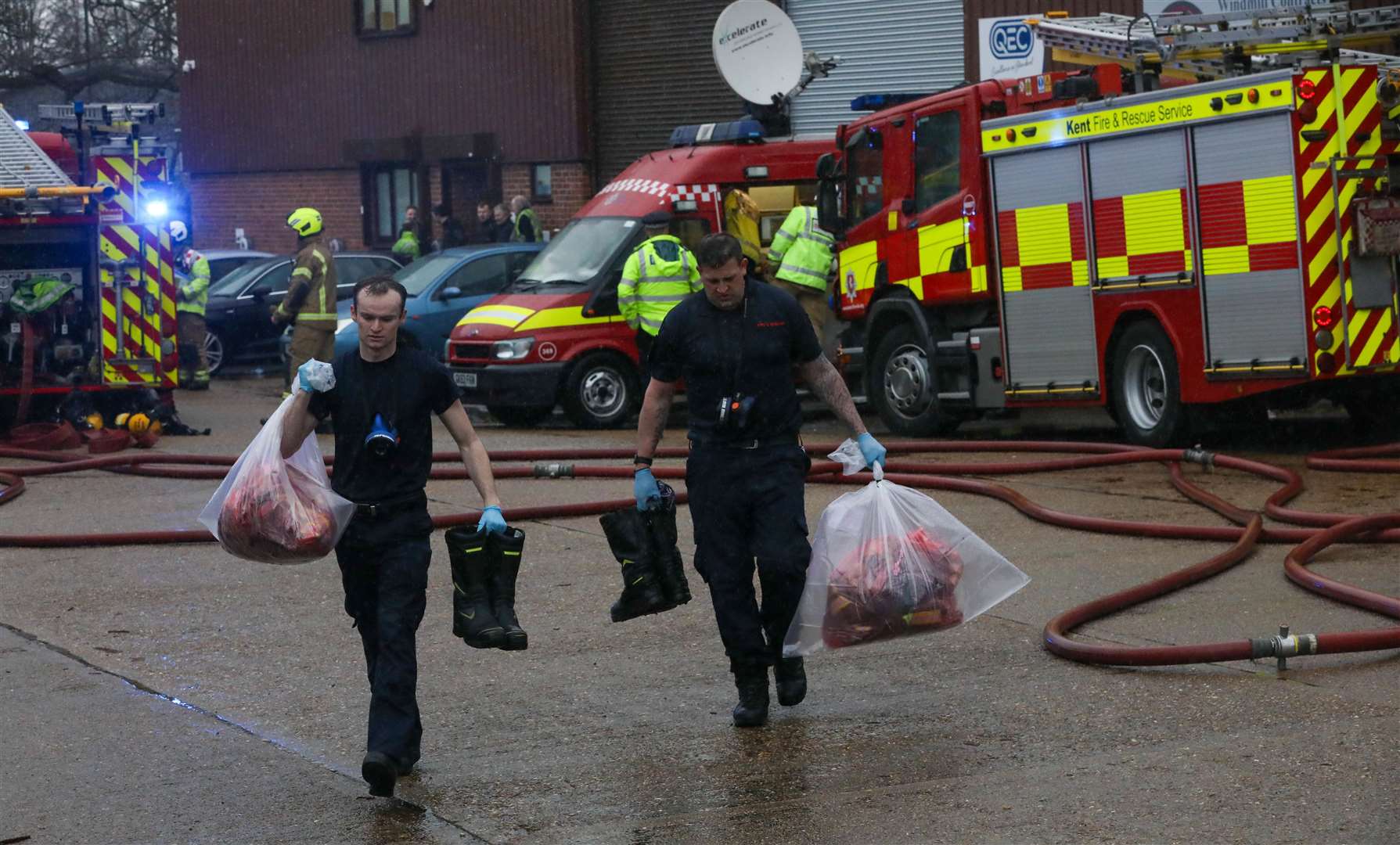 Fire at industrial unit in Revenge Road in Chatham. Picture: UKNIP