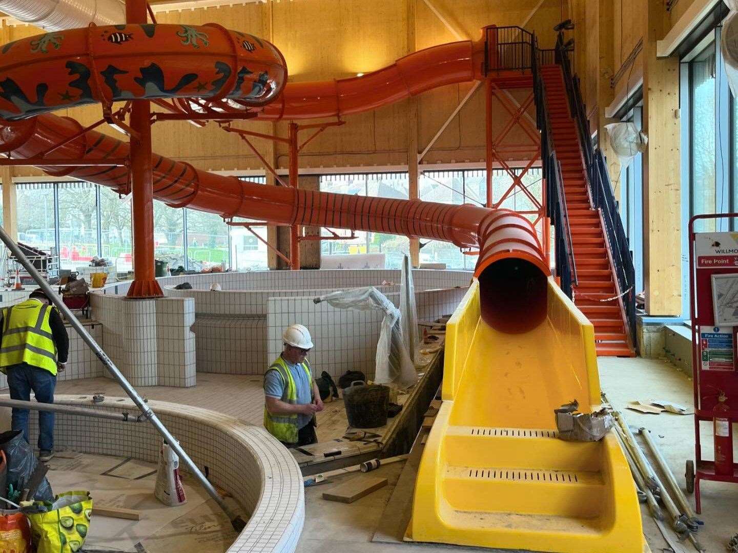 Work progressing inside the new Cozenton Park Sports Centre in Rainham. Picture: Medway Sport