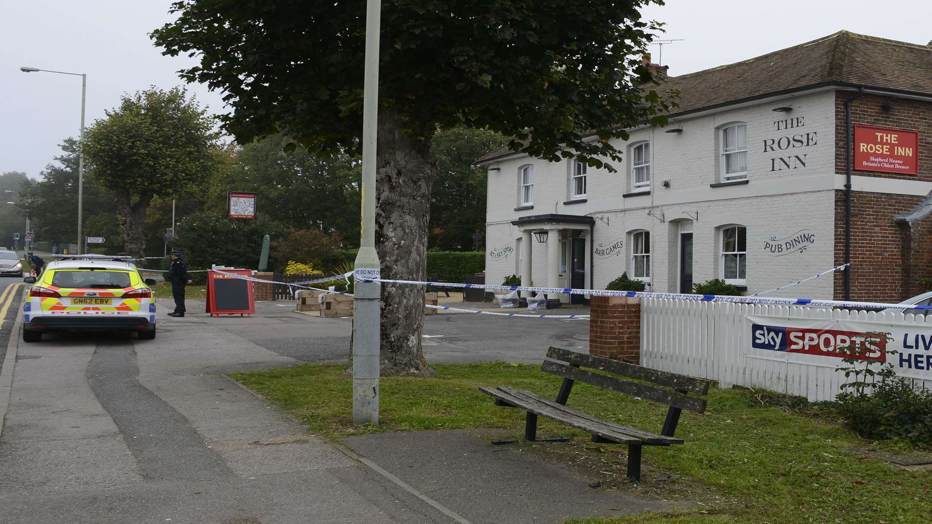 The Rose Inn pub in Kennington was taped off by police