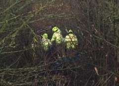 Firefighters freed a woman from her car after she crashed on the M20. Picture by @kentpoliceroads