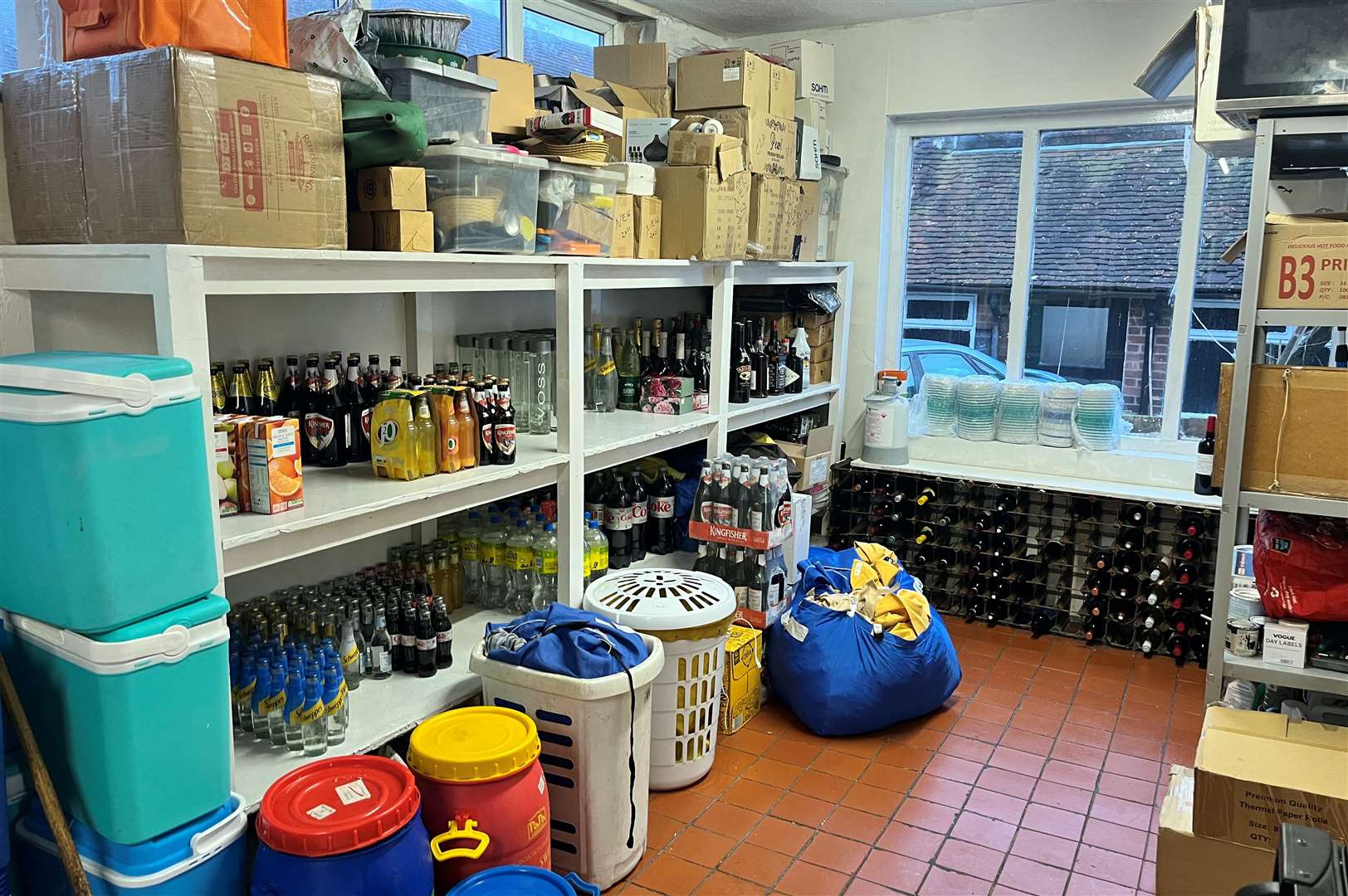 The drinks storage area