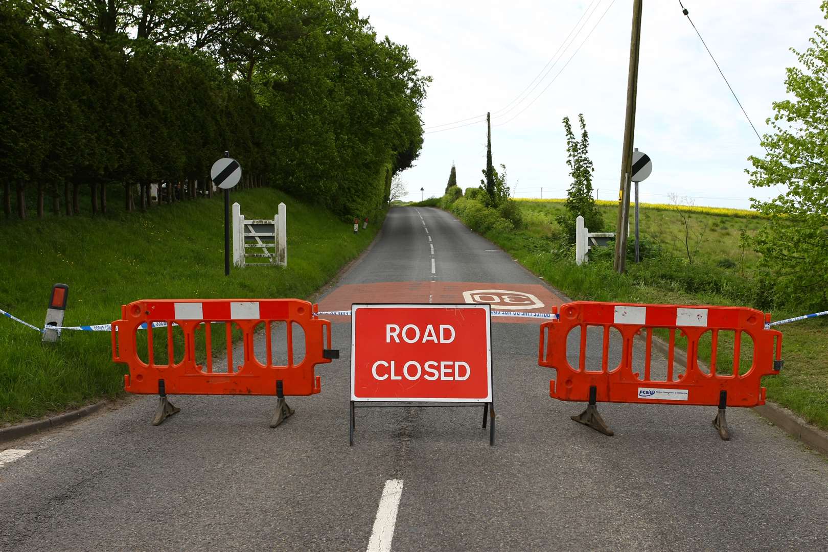 Police sealed off the road