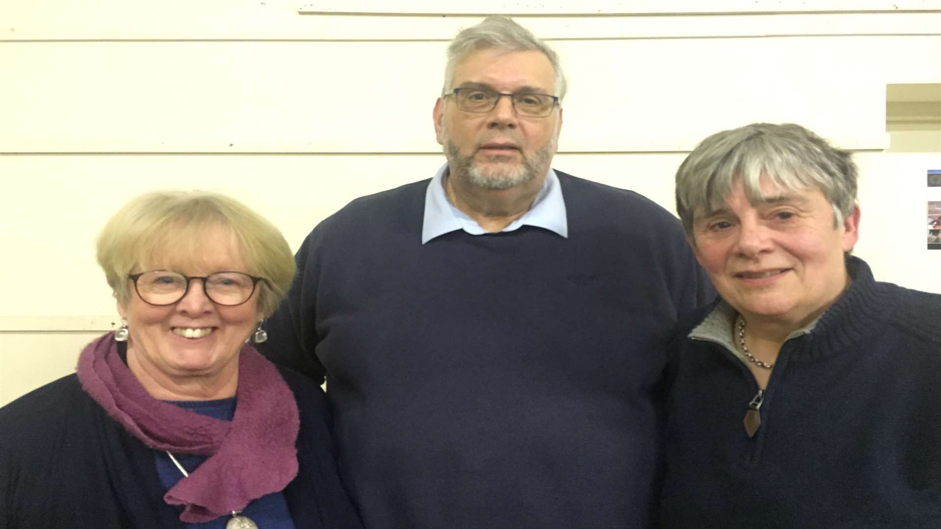 Kent County Councillors Eileen Rowbotham and Mike Eddy with Rita O'Brien