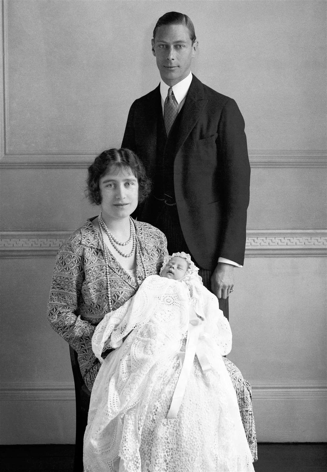 The Duke and Duchess of York with their baby daughter Princess Elizabeth on April 29 1926 (PA)