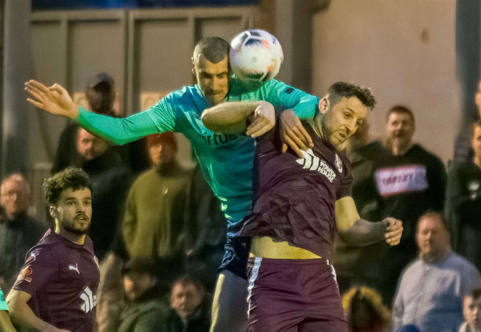 Connor Essam, right, in action for Dartford against Ebbsfleet earlier this season. Picture: Ed Miller/EUFC