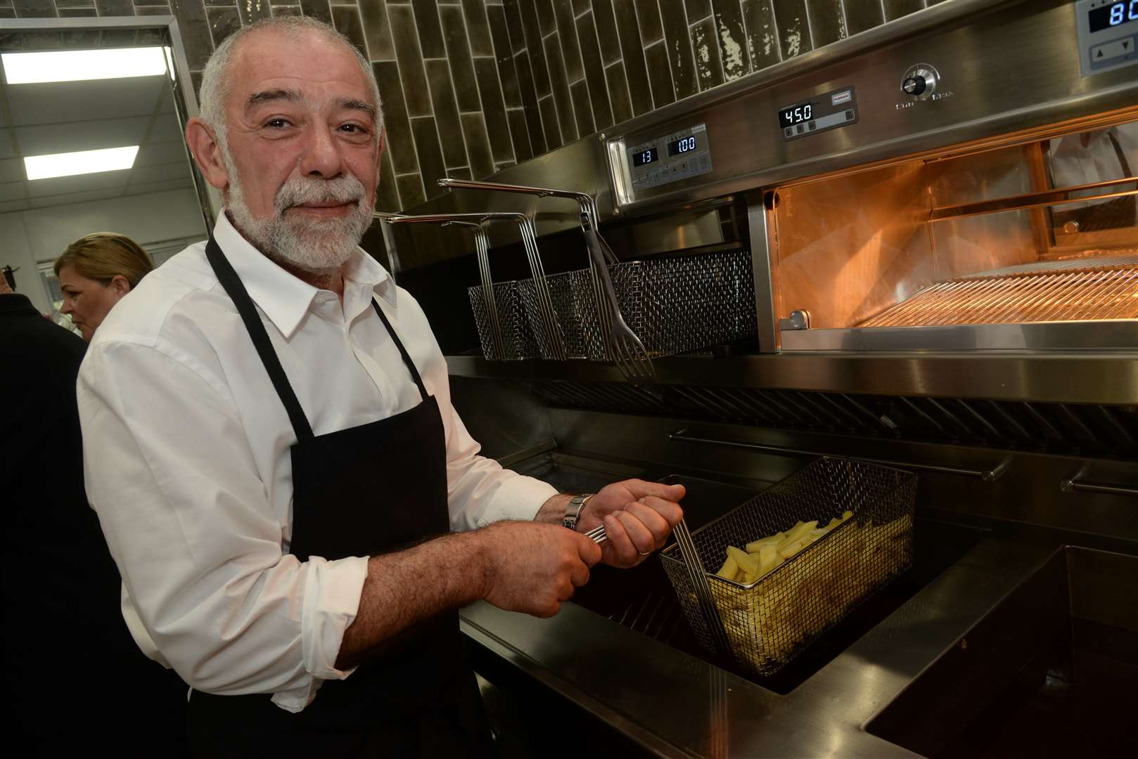 Kikis Mathelu at Papa's Fish and Chip shop in Beatty Road, Rochester