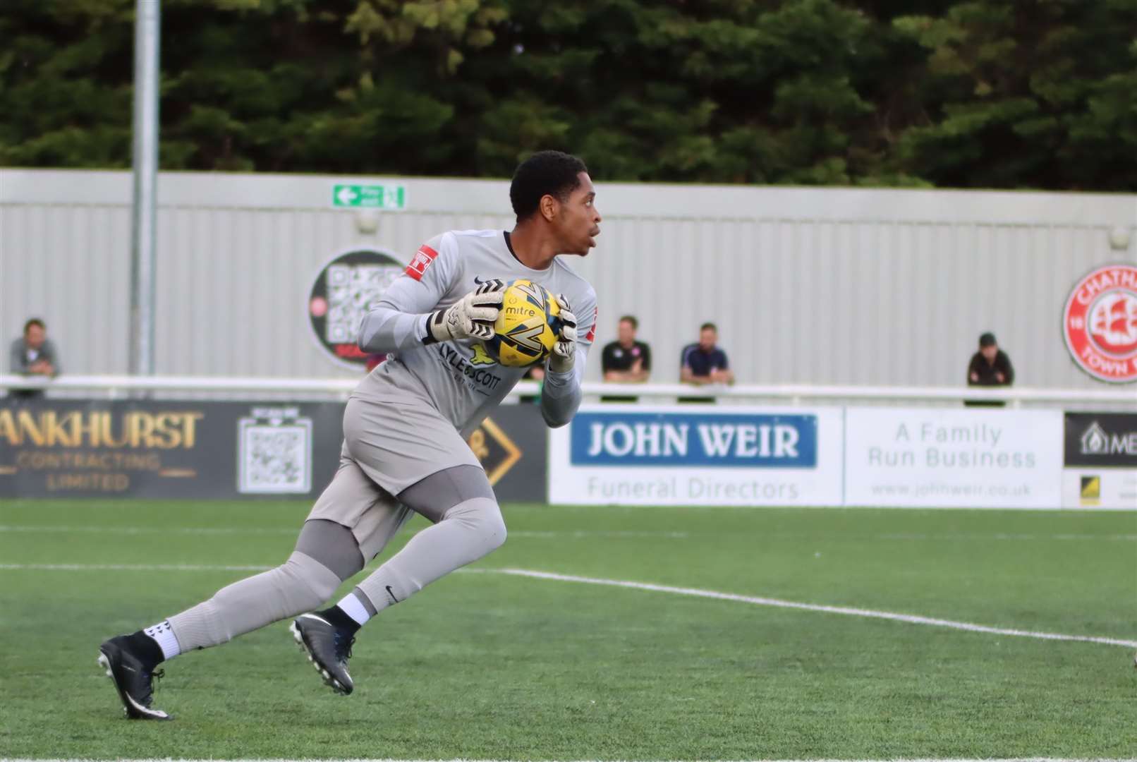 Lewes keeper Nathan Harvey, formerly of Chatham, was back at the Bauvill Stadium Picture: Max English @max_ePhotos