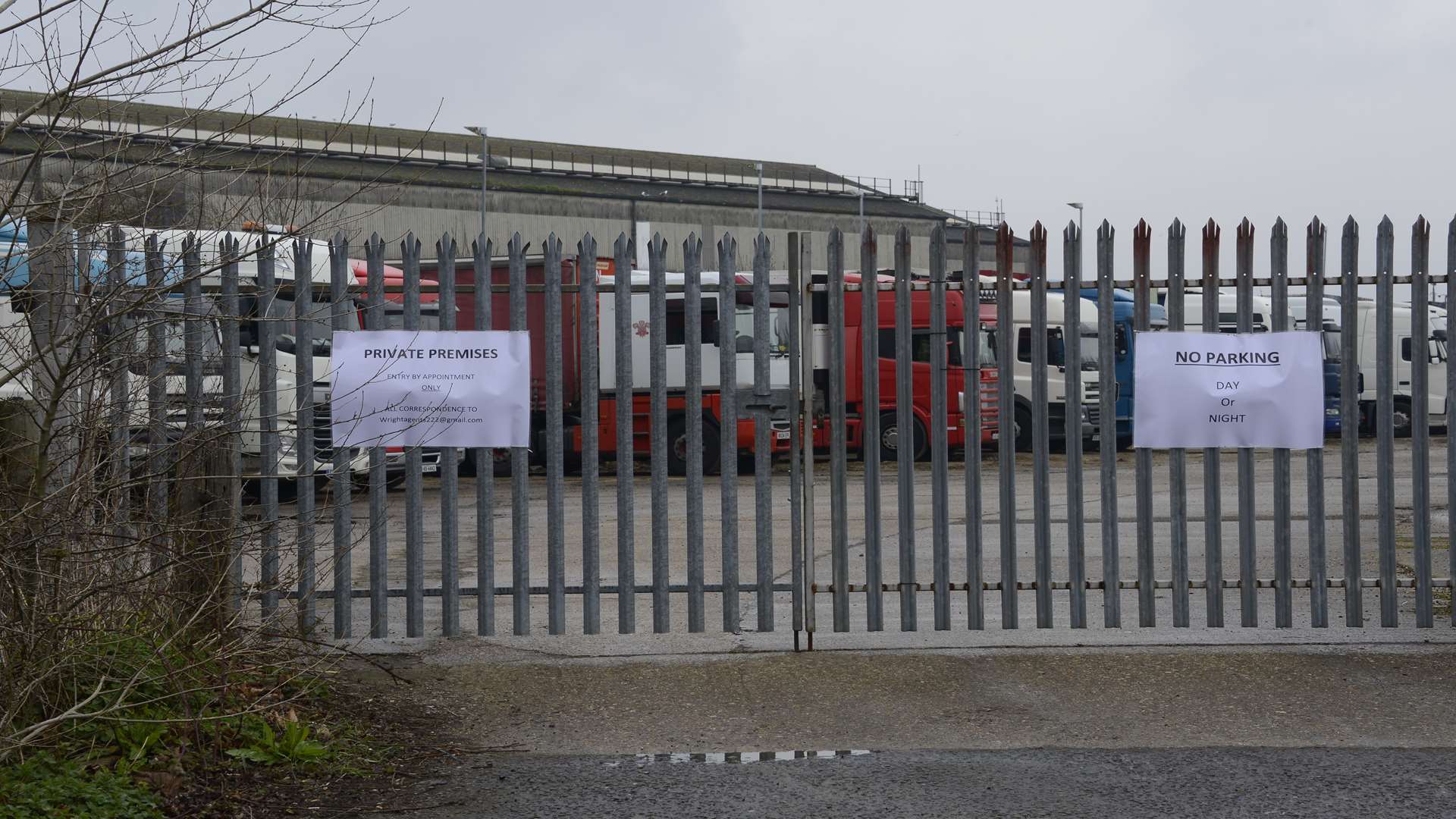 Dozens of HGVs were parked there at the weekend