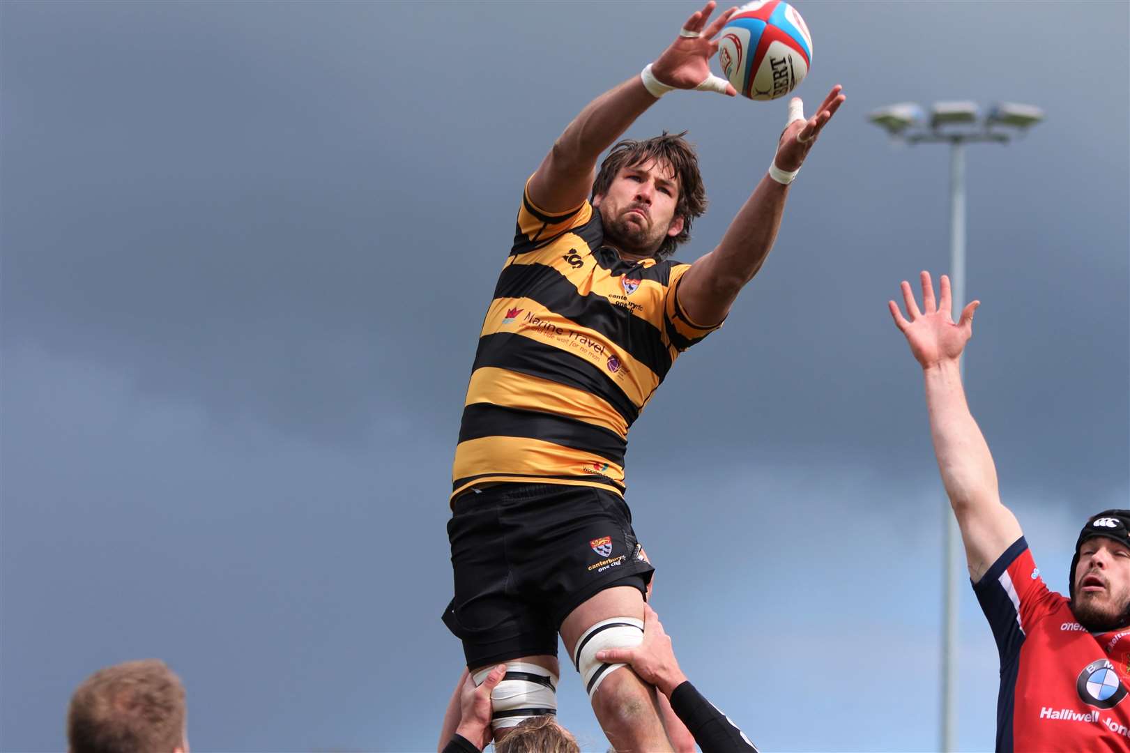 New head coach Matt Corker winning the ball at the lineout